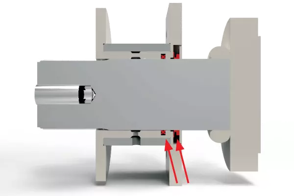 Rolamentos com vedação dupla.