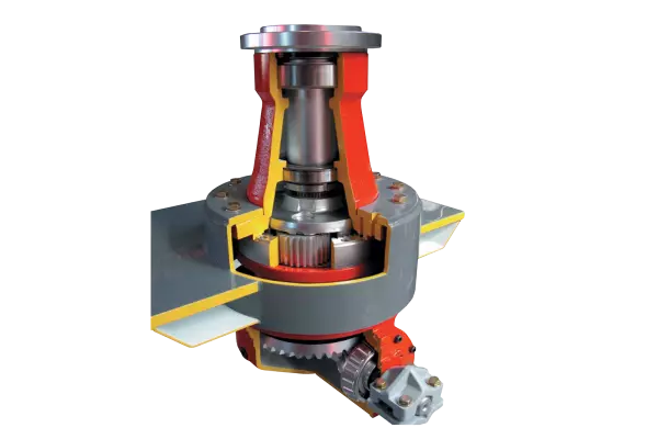 Redução planetária com corte para vista dos elementos internos do Profile 6.1 DS.