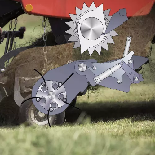 O piso e as facas podem ser baixados hidraulicamente.