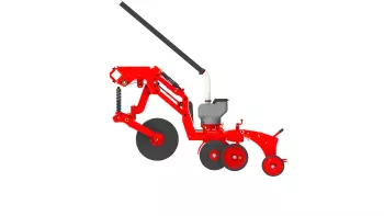 Desenho lateral da linha de plantio GRAN PG com o disco de corte