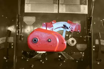 Foto destacando a caixa variadora montada na lateral da SDE