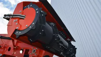 Vista da cabeça de fresagem elevada