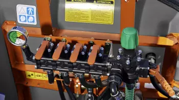 Comando de pulverização três seções