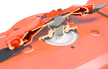 Quebra do eixo que oferece suporte ao disco como resultado de um impacto violento, protegendo as engrenagens