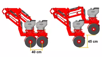 Clean view of the row units oscillation